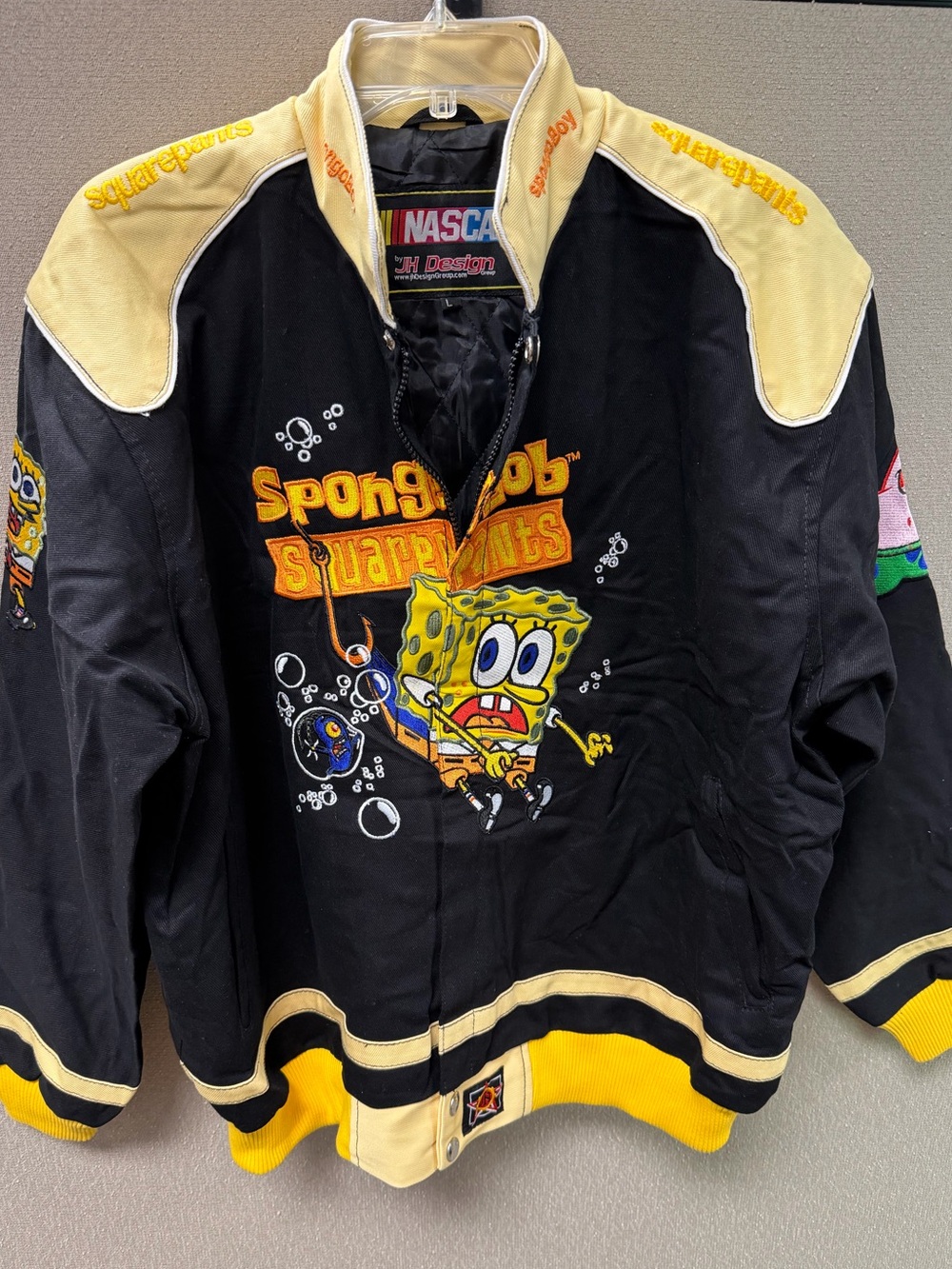JH Design SpongeBob Embroidered NASCAR Jacket
